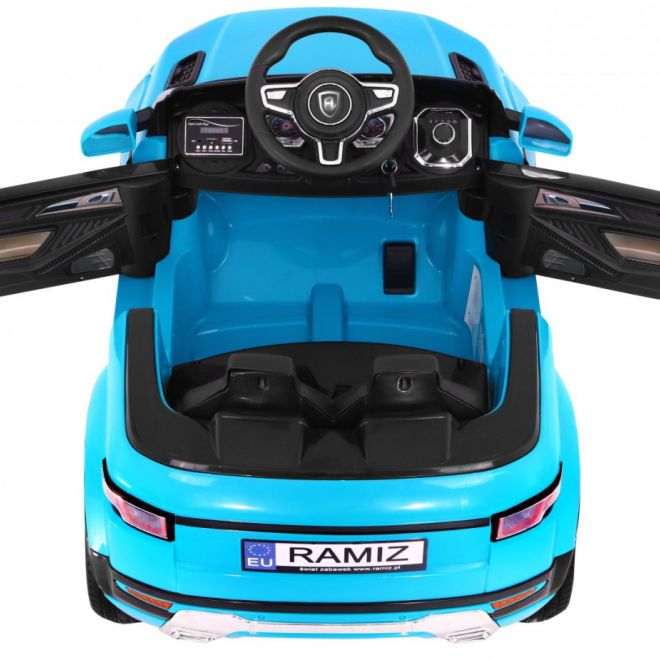 Elektrické autíčko Rapid Racer pro děti Modré + dálkové ovládání + pomalý start + EVA + MP3 LED