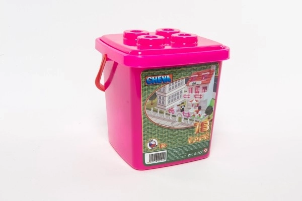 Stavebnice Cheva 18 Cukrárna plast 215ks v kbelíku 17x22x17cm