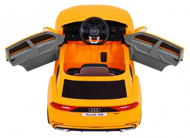 Audi Q8 Zvedák pro děti baterie Žlutá + Dálkové ovládání + EVA + Pomalý start + MP3 USB + LED dioda