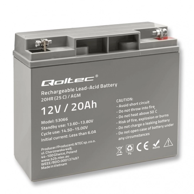 Baterie AGM | 12V | 20Ah | max. 300A