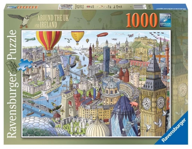 Puzzle kolem Velké Británie a Irska 1000 dílků