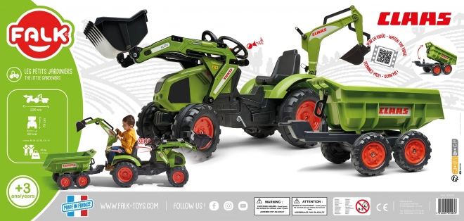 Traktor Claas Axos šlapací - s přední i zadní lžící + valník