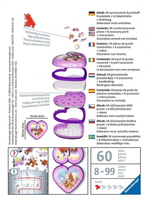 RAVENSBURGER 3D puzzle Srdce Koně 54 dílků