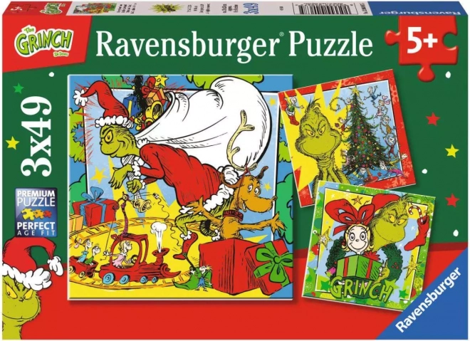 RAVENSBURGER Puzzle Grinch 3x49 dílků