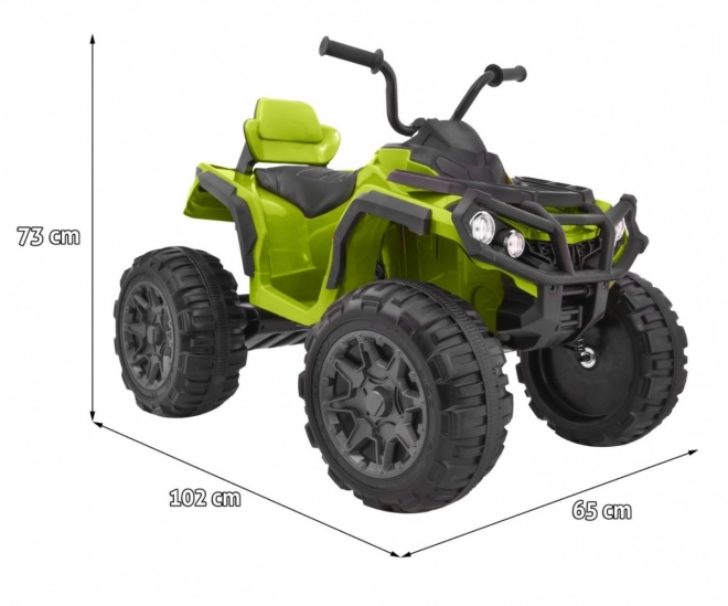 Čtyřkolka ATV 2,4GHz na baterie pro děti Zelená + Dálkové ovládání + EVA kola + Rádio MP3 + Startování zdarma