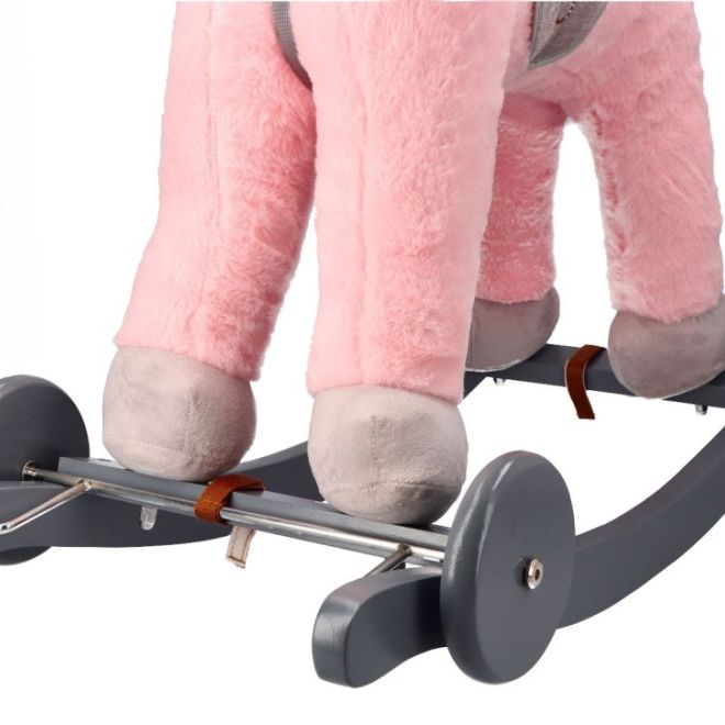 Růžový houpací kůň s kolečky