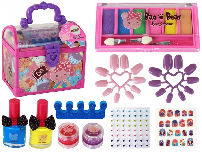 Kosmetická sada Kufr Růžová DIY Makeup Nehtové doplňky