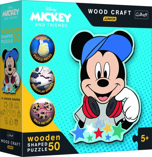 Dřevěné puzzle junior - V Mickeyho světě 50 dílků