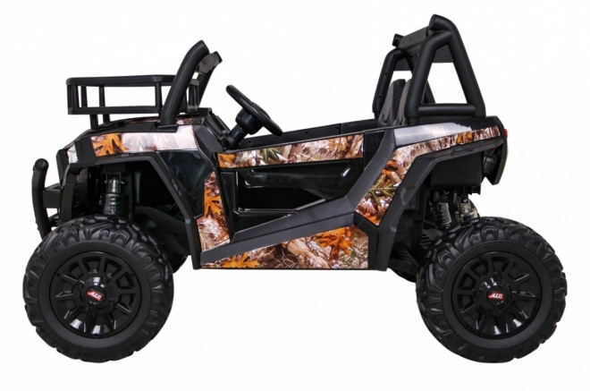 Buggy UTV Off-road pro děti černá + dálkové ovládání + nosič zavazadel + pomalý start + EVA + MP3 LED