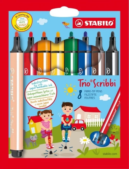 STABILO Trio Scribbi sada 8 fixů