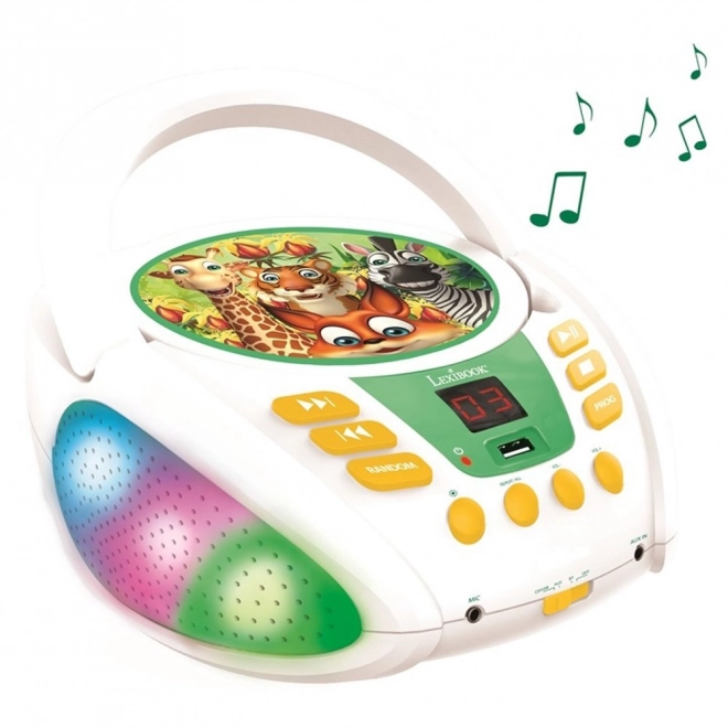 Přenosný Bluetooth CD přehrávač Zvířata se světelnými efekty