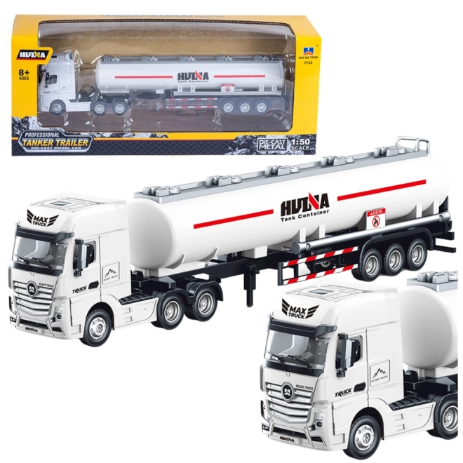Kovový model cisteren Huina 1:50 bílá