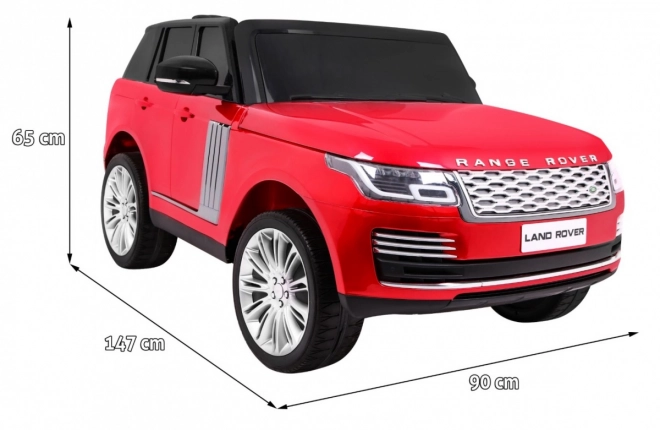 Range Rover HSE Lakované auto pro 2 děti Červená + dálkové ovládání + 5-páskové pásy + audio panel + LED dioda