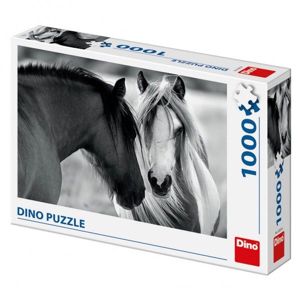 Puzzle Černobílí koně - 1000 dílků