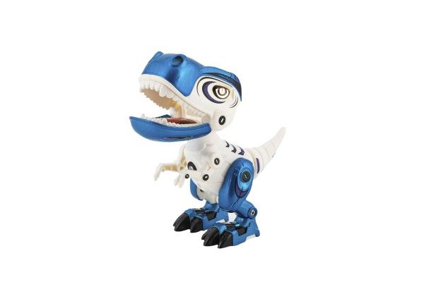 Dino robot se světelnými a zvukovými efekty 12 cm – Bílo-modrý