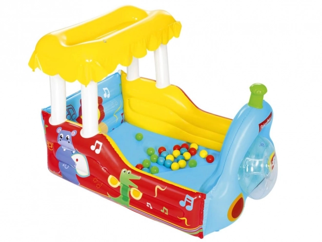 Dětský barevný suchý bazének ve tvaru Lokomotivy Fisher Price