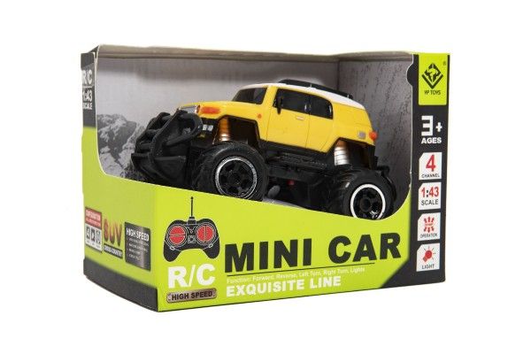 Auto RC mini SUV plast 14cm 27MHz na dálk. ovl. na bat. se světl. 2 barvy v krab. 16x12x10 – Žluté
