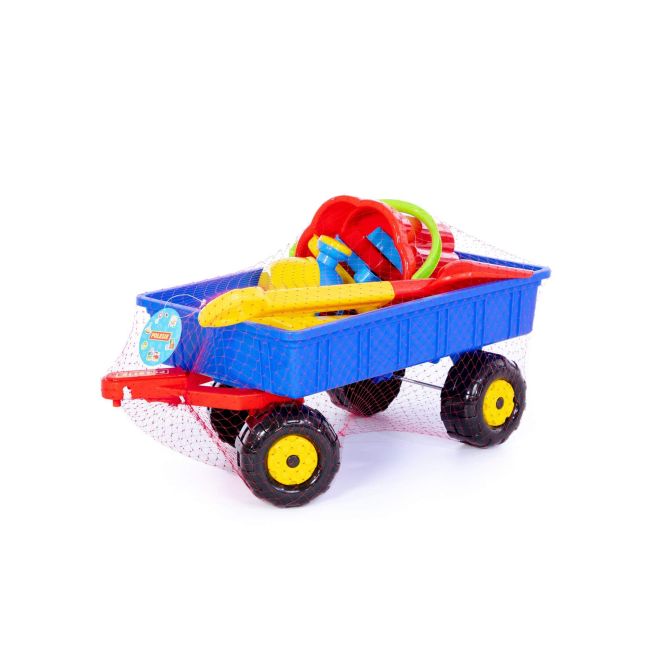 Vozík s bábovičkami na písek – Modrý