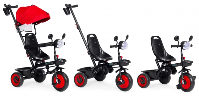 3v1 trojkolka s otočným sedadlem a stříškou červená ECOTOYS
