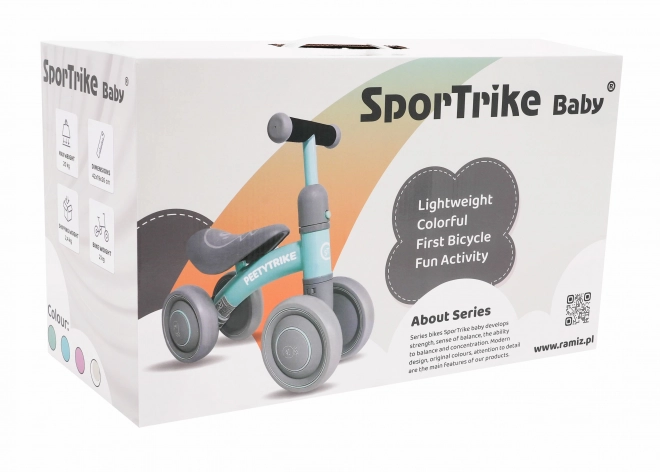 První dětské krosové kolo PettyTrike Modré čtyřkolové kolo SporTrike