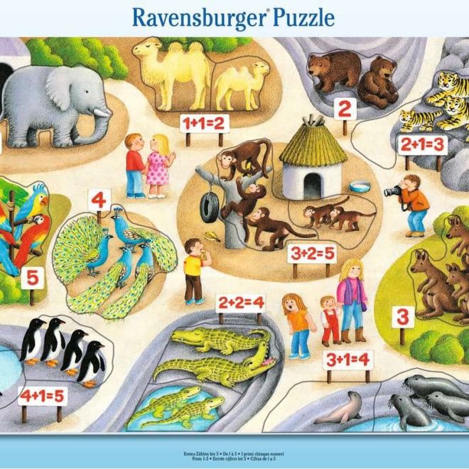 RAVENSBURGER Puzzle První počty do 5 v ZOO 17 dílků