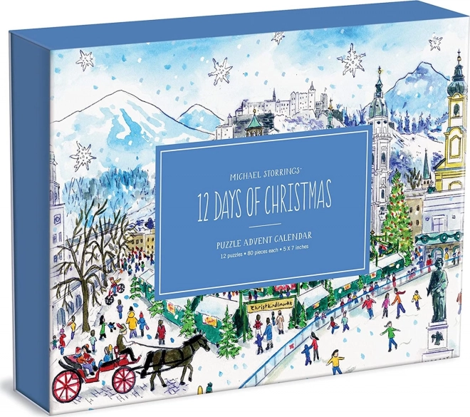 Adventní kalendář puzzle 12 vánočních dnů