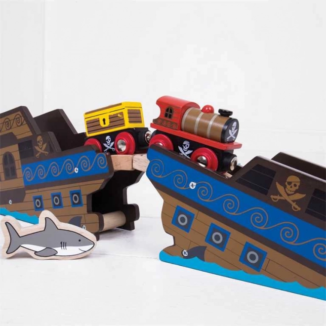 Bigjigs Rail Pirátský vlak + 3 koleje