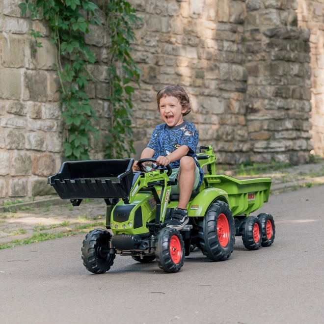 Traktor šlapací Class Atiom 430 zelený s přední i zadní lžící