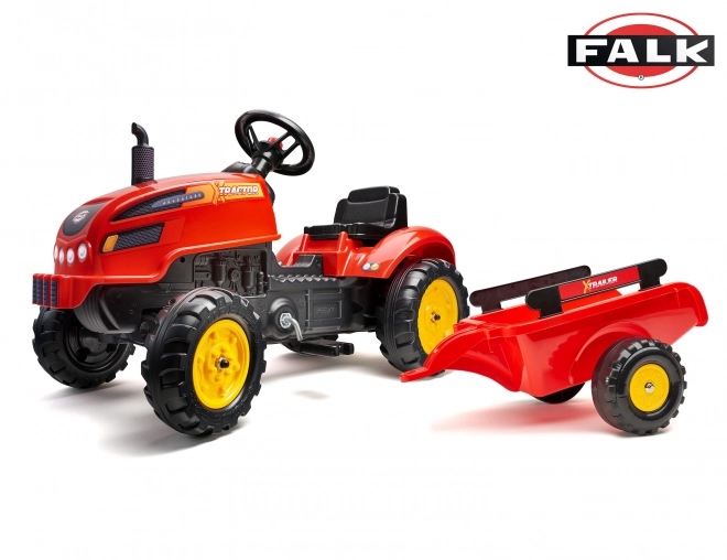 FALK šlapací traktor 2046AB X-Tractor s vlečkou a otvírací kapotou