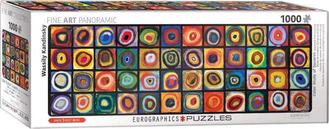 Panoramatické puzzle barevná studie čtverců