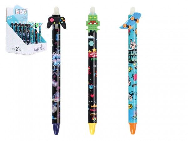 Kuličkové pero gumovací 0,5 modré Teen - boy 6 druhů