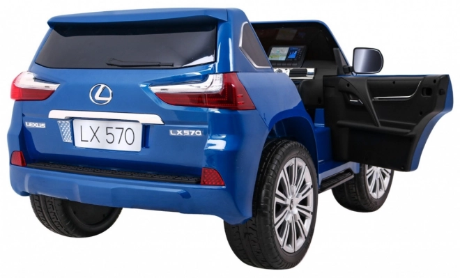 Lexus LX570 Malované auto pro 2 děti Modrá + dálkové ovládání + EVA kola + rádio s LED MP3