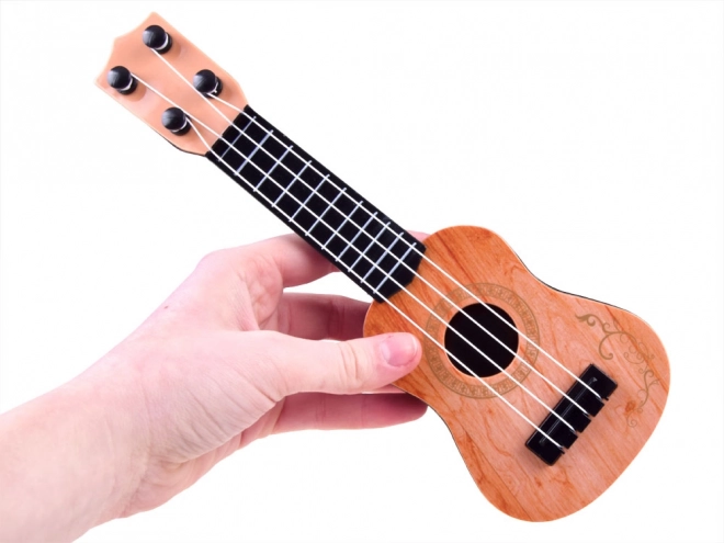 Mini ukulele pro děti 25 cm – světle hnědá