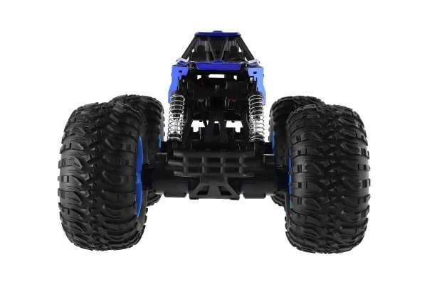 Auto RC Off-Road terénní 2,4GHz plast 32cm dobíjecí pack+baterie modré v krabici 38x23x26cm