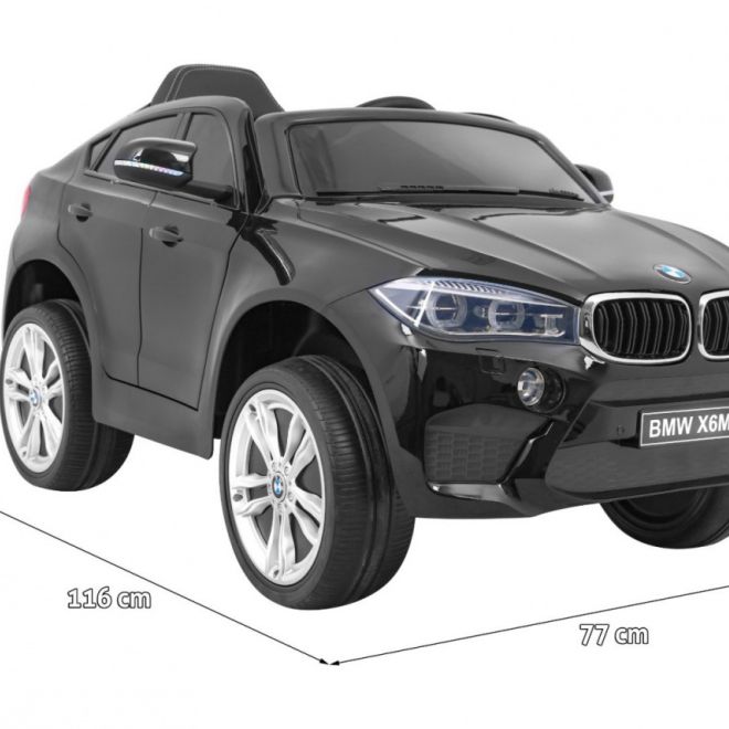 BMW X6M Elektrické dětské auto Lak černá + Dálkové ovládání + EVA + Pomalý start + Audio + LED