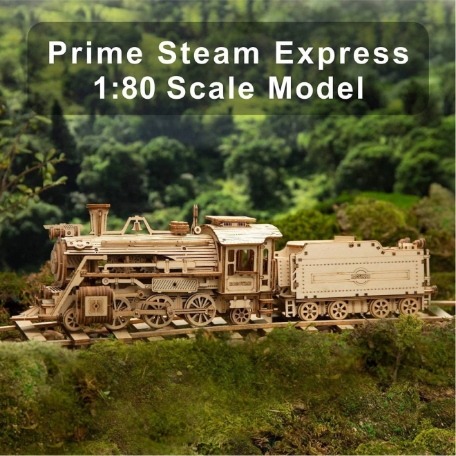 Lokomotiva - Parní Express - 3D dřevěné puzzle