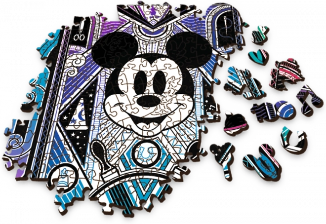 TREFL Wood Craft Origin puzzle Mickey Mouse a Minnie 501 dílků