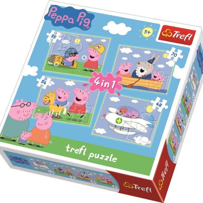 TREFL Puzzle Prasátko Peppa 4v1 (35,48,54,70 dílků)
