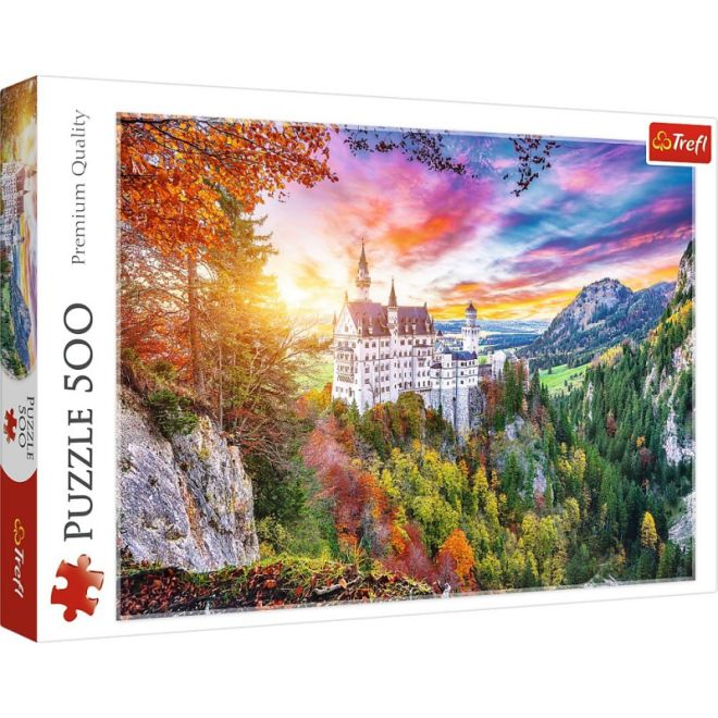 Puzzle 500 prvků Pohled na zámek Neuschwanstein Německo