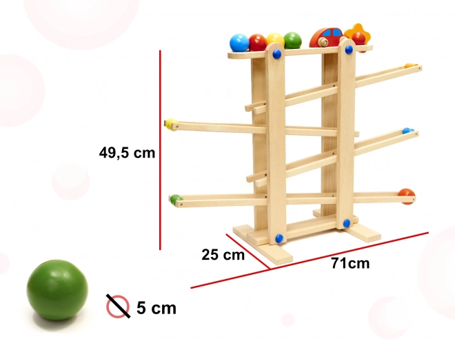 Dřevěná montessori kuličková dráha XXL