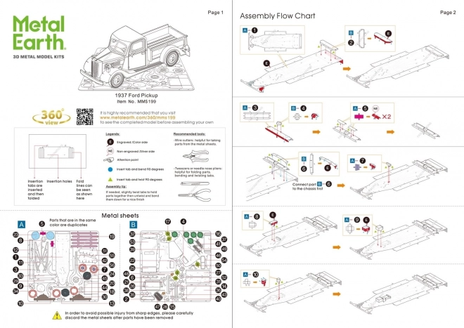 METAL EARTH 3D puzzle Ford Pickup 1937