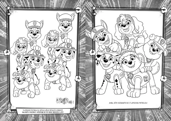 Omalovánky se samolepkami A4 Paw Patrol/Tlapková patrola  21x30cm