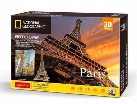 Puzzle 3D National Geographic Paříž Eiffelova věž 80 dílků