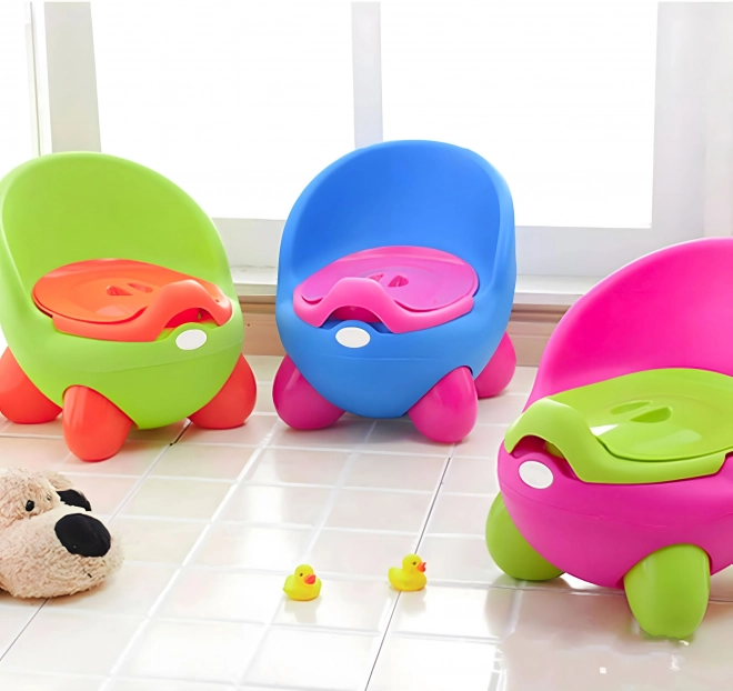 Dětský nočník s ergonomickou opěrkou ECOTOYS růžovo-zelený