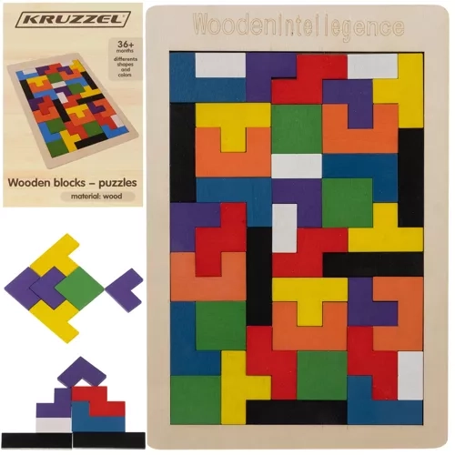 Dřevěné puzzle/ tetris Kruzzel 22667