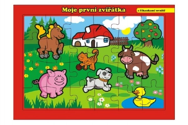 Puzzle deskové Moje první zvířátka farma 26x17cm 24 dílků MPZ