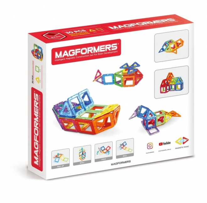 MAGFORMERS Rainbow magnetické kostky 30 dílků