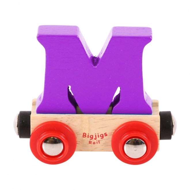 Bigjigs Rail Vagónek dřevěné vláčkodráhy - Písmeno M