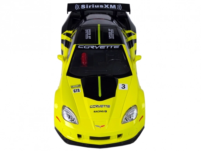 Závodní sportovní auto R/C 1:18 Corvette C6.R žlutá 2.4 G světla