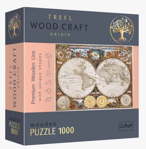 Puzzle dřevěné Starověká mapa světa 1000 dílků